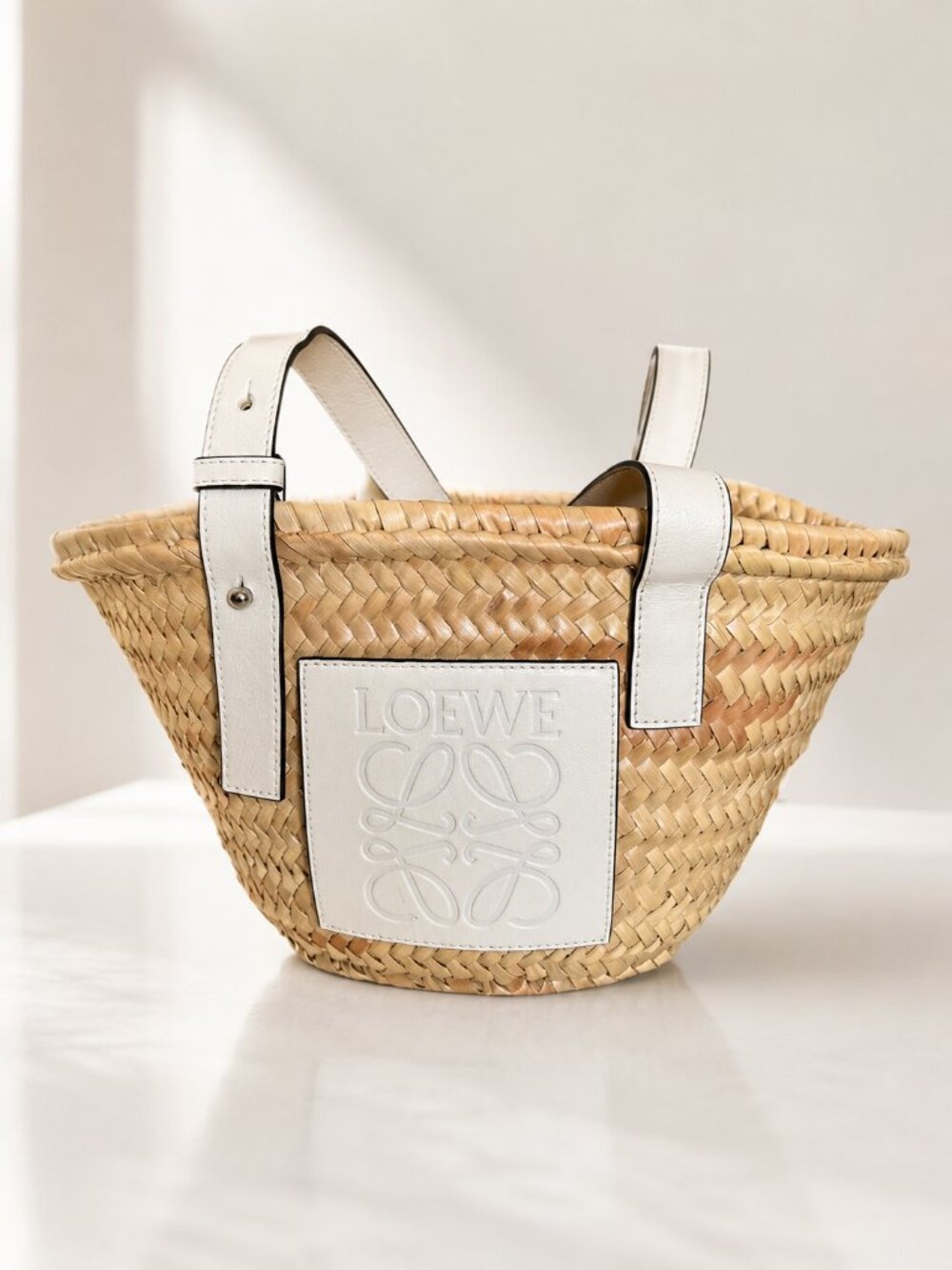 Authentic Loewe Raffia Basket Tote Bag